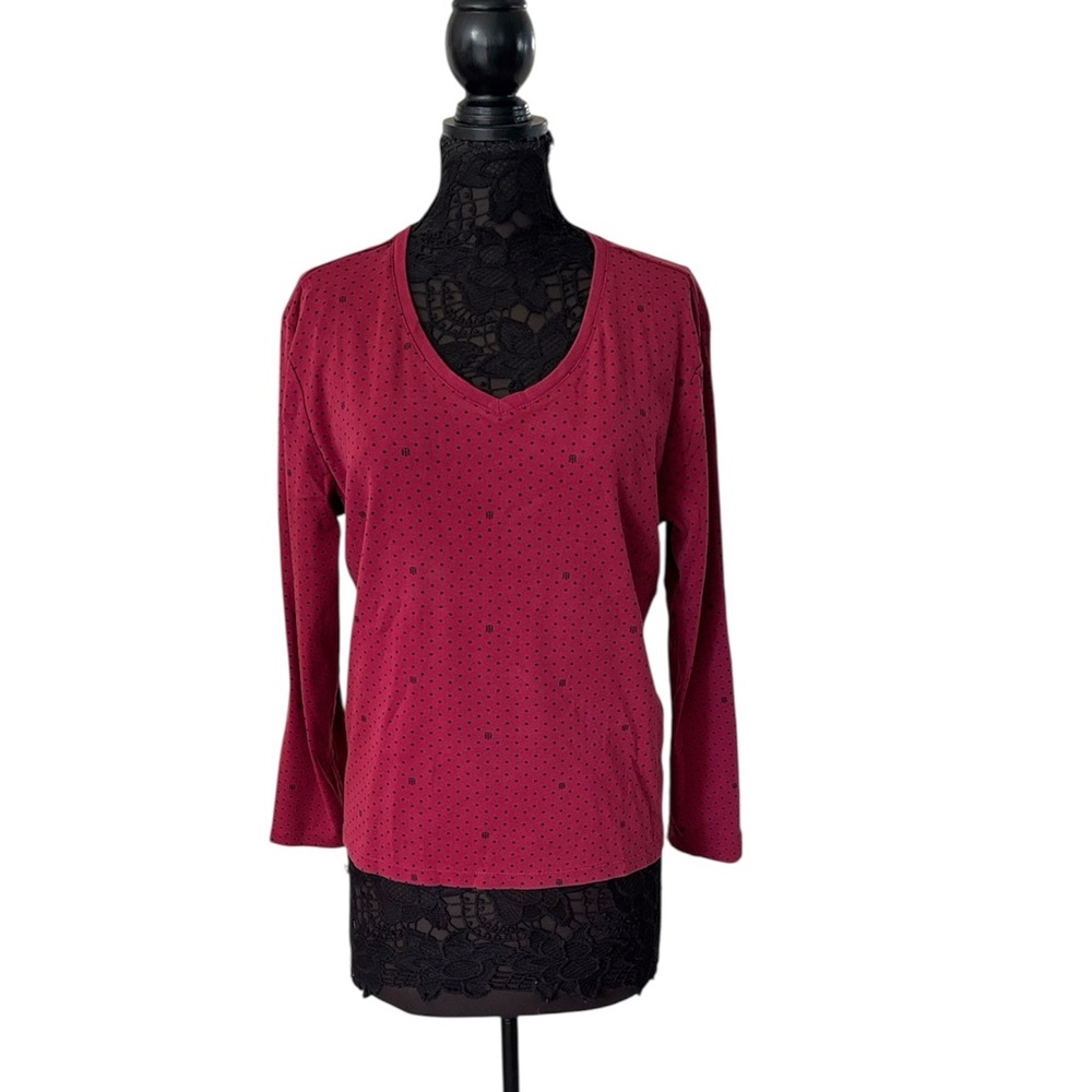 Tommy Hilfiger Stylish Maroon Long Sleeve Top Size XXL - Picture 2 of 10